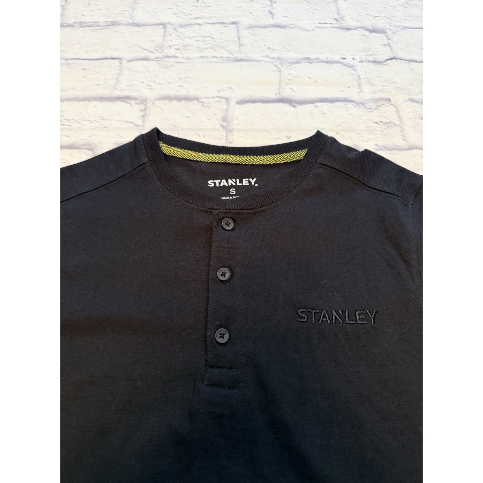 Stanley Workwear Men's Small Cotton Blend Black Henley Long Sleeve Shirt, Nwt — image 3 of 8